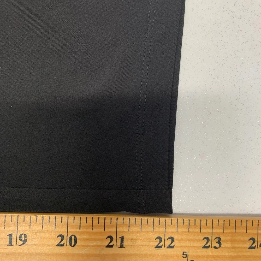 Susan Graver Essentials Black Liquid Knit Wide Leg Crop Pants  2X Pull On Pocket
